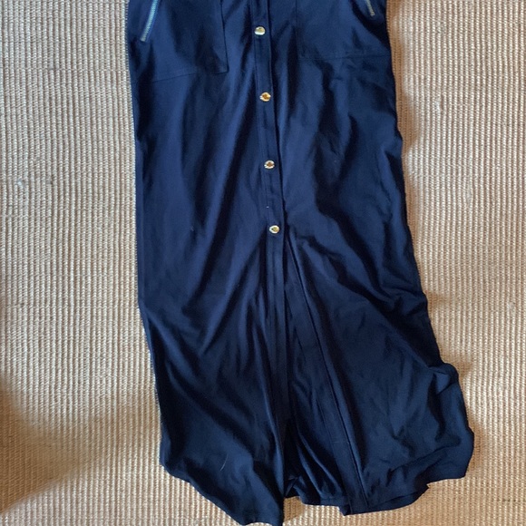 Michael by Michael Kors Navy Polyester/Spandex Maxi Dress with Gold Accents XXS - Picture 7 of 14